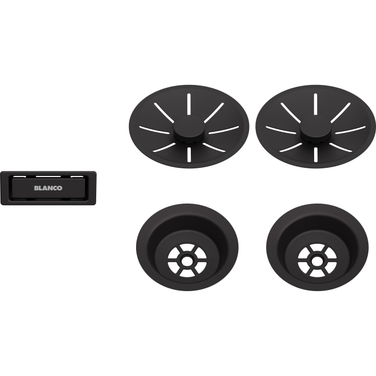 Blanco InFino kurveventilsæt, manuel, Ø82 mm, mat sort, 2 stk.