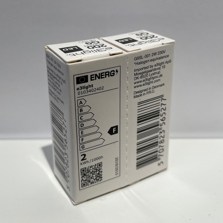 e3light Retro G9 stiftpære, 2700K, 2,5W, 2-pak