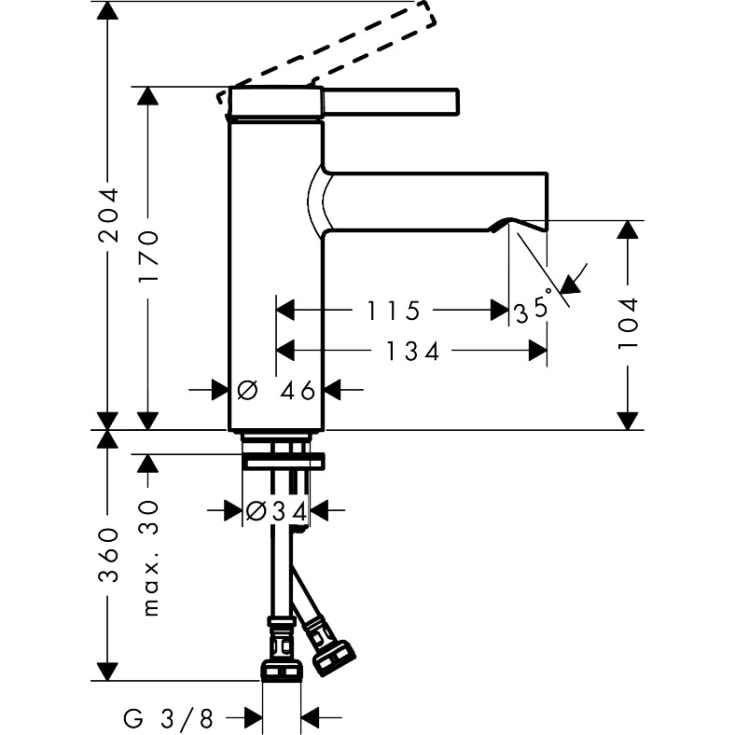 Hansgrohe Zesis S 100 håndvaskarmatur, krom