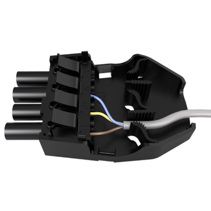 AFIX 4P plug konnekter med quick-klemmer og testport