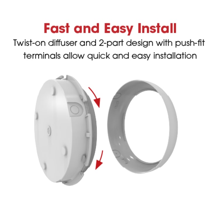 Vegg/tak Plafond Disco Evo 2 IP65 9-12-16W 3K-4K-6.5K M3ST Hvit