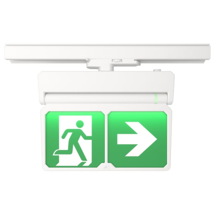 ADLER Exit Sign 3F skinne 25m 3t hvid inkl. Roterbar piktogram