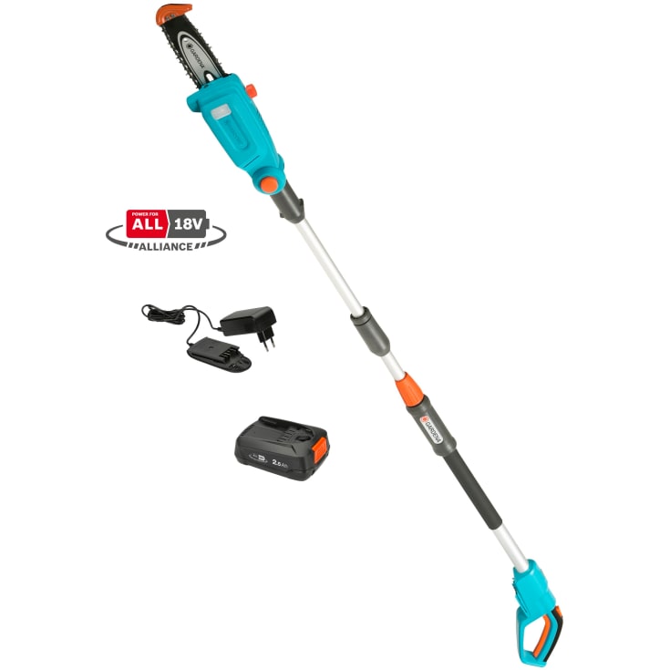 Gardena teleskopgrensav, 20 cm, 18V/ 2,5 Ah batteri & lader