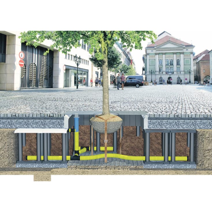 GreenMax karm/rist til rodvanding, firkantet, galv./corten
