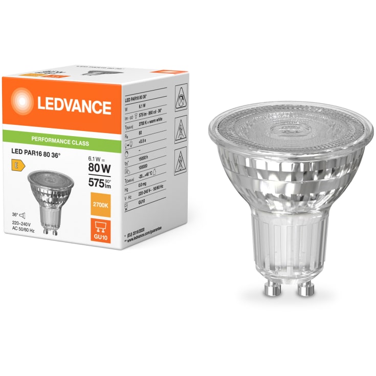 Ledvance GU10 spotlampa, 2700K, 6,1W