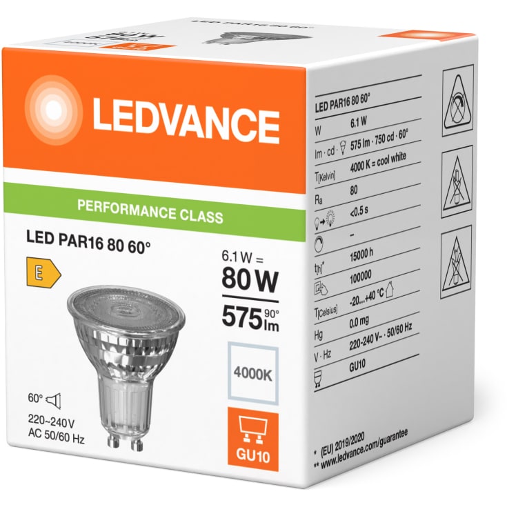 Ledvance Classic GU10 spotlampa, 4000K, 6,1W