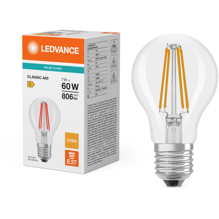Ledvance Value E27 standardpære, 2700K, 7W