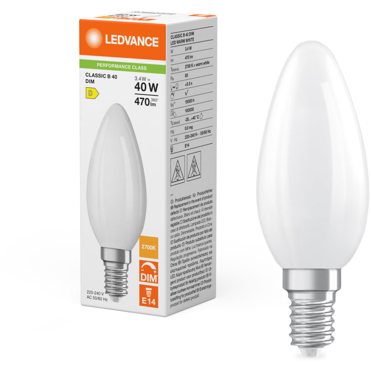 Ledvance Parathom E14 kronljuslampa, 2700K, 4,8W