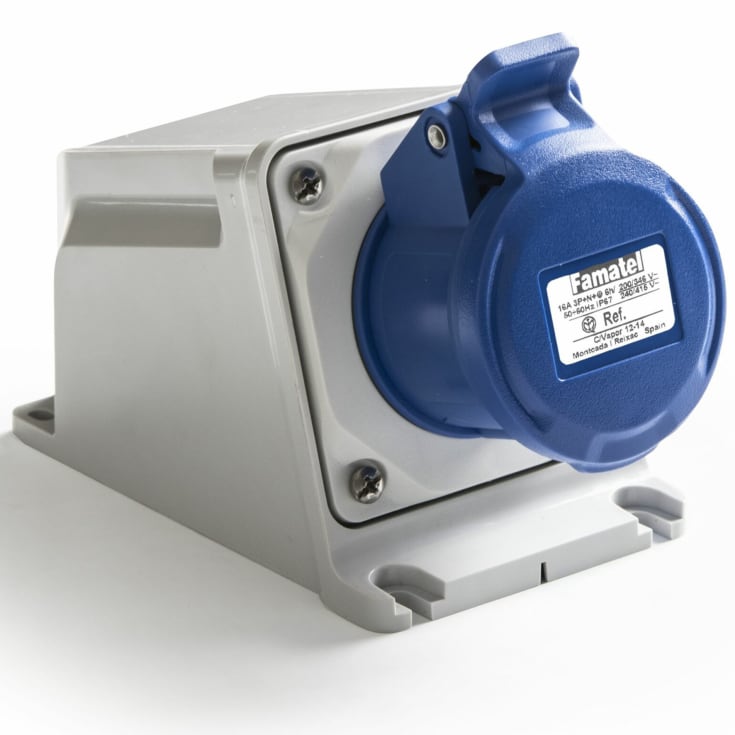 2 st CEE Vägguttag 63A 5P 6H röd 400V IP67