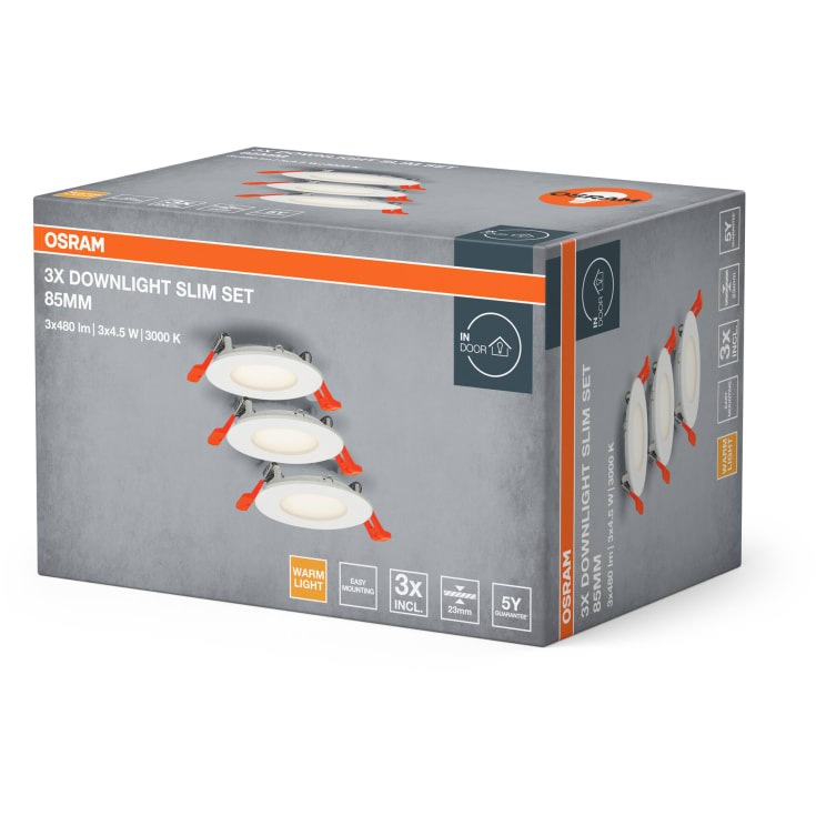 Ledvance Slim downlight, 4,5W, 3 stk