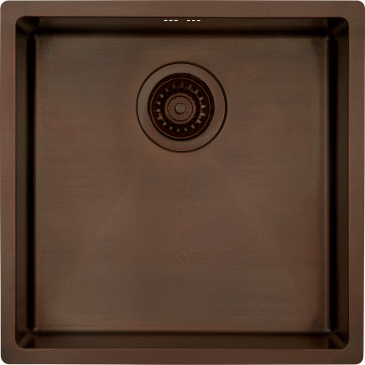 Lavabo Kubus 400 Soft kjøkkenvask, 44x44 cm, brunert messing