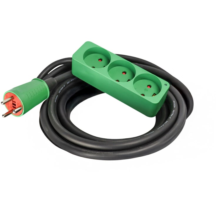 Blue Electric kabelsæt med 3-stikdåse, 3x1,5mm², 5 m