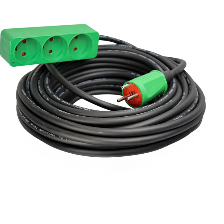 Blue Electric kabelsæt med 3-stikdåse, 3x1,5mm², 15 m