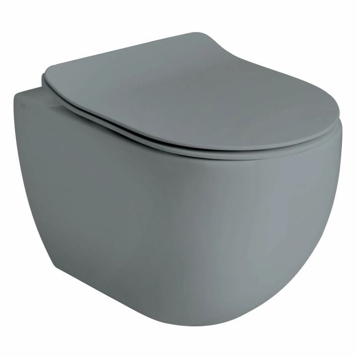 Glomp Mini væghængt toilet, uden skyllekant, mat grå