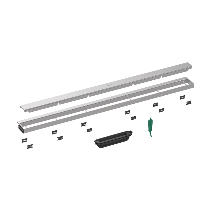 Hansgrohe Raindrain Match Unique avløpsrenne, 1000 mm, veggmontering, børstet rustfritt stål