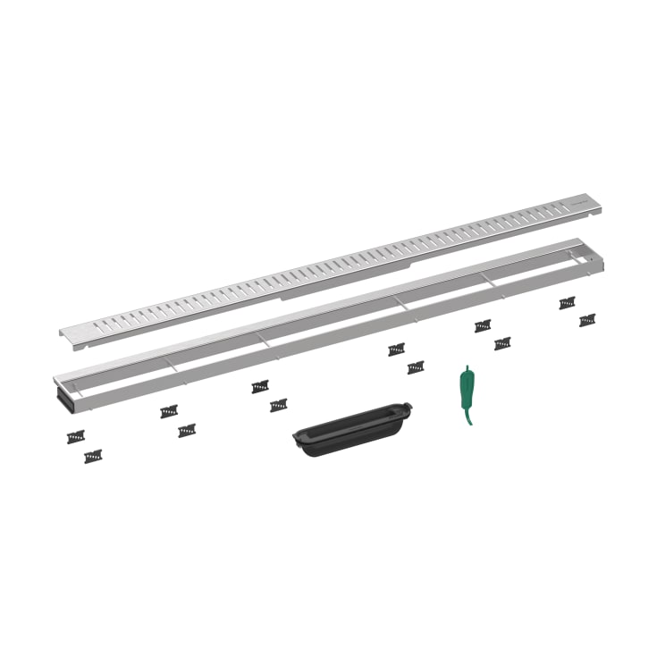 Hansgrohe Raindrain Match Individual avløpsrenne, 800 mm, veggmontering, børstet rustfritt stål