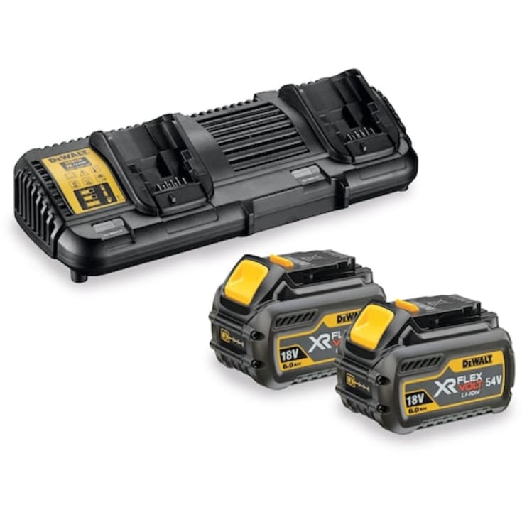 DeWalt 18V/54V XR DCB132T2-QW Flexvolt batteri og ladersæt, 2 stk. 18V x 6.0 Ah