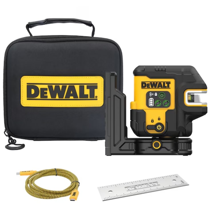 DeWalt DCLE14251GB-XJ krydslinjelaser, 5-punkt, grøn, genopladelig