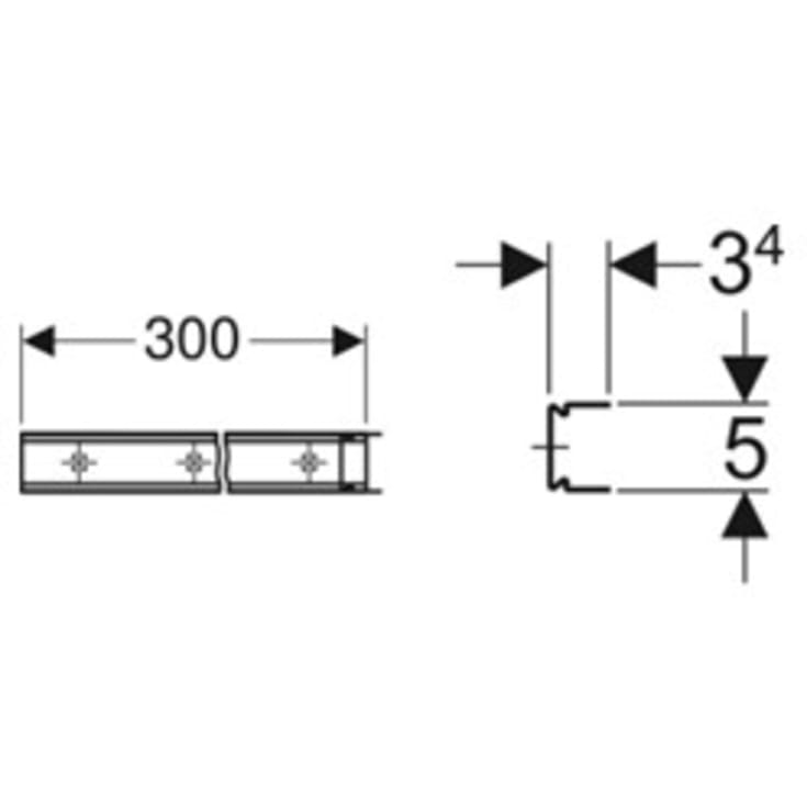 Geberit Duofix systemskinne, 300 cm