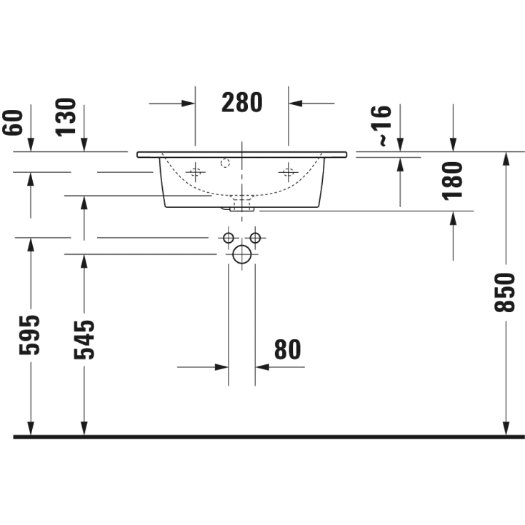 Duravit Me By Starck Compact møbelservant, 63x40 cm, hvit