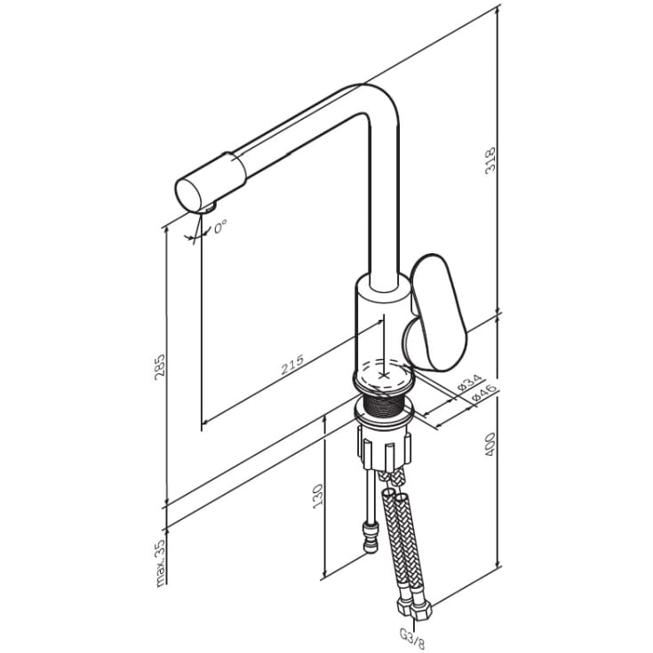 AM.PM X-Joy S køkkenarmatur, krom