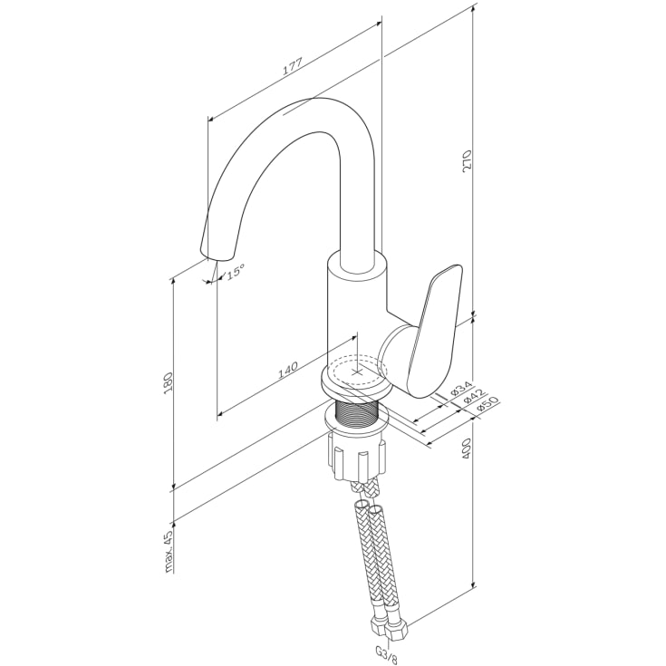AM.PM Hit håndvaskarmatur, krom
