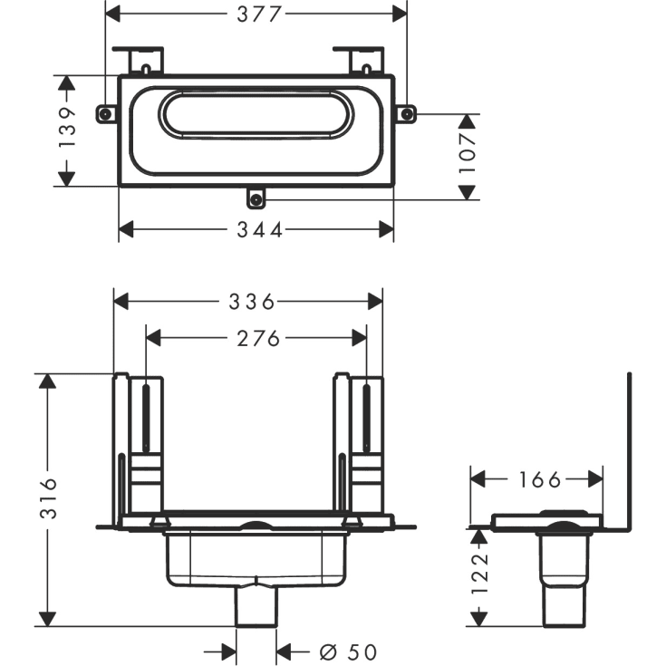 Hansgrohe Ubox universal indbygningsenhed, Ø50 mm