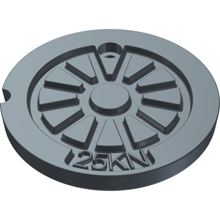 Ducolet brønddæksel til Ø110mm rørbrøndkarm, 2,5 tons, støbejern, Ø97 mm