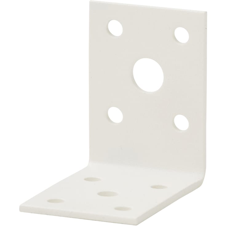 Vinkelbeslag 410, m/rib, 50 x 50 x 35 x 2,0 mm, hvid