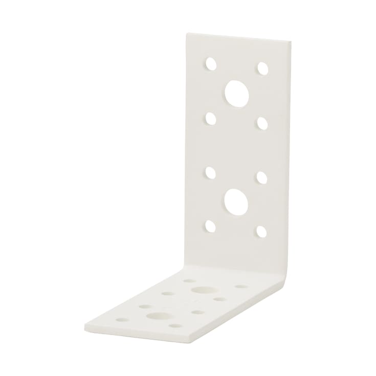 Vinkelfäste 406, med ribba, 90 x 90 x 40 x 3,0 mm, vit
