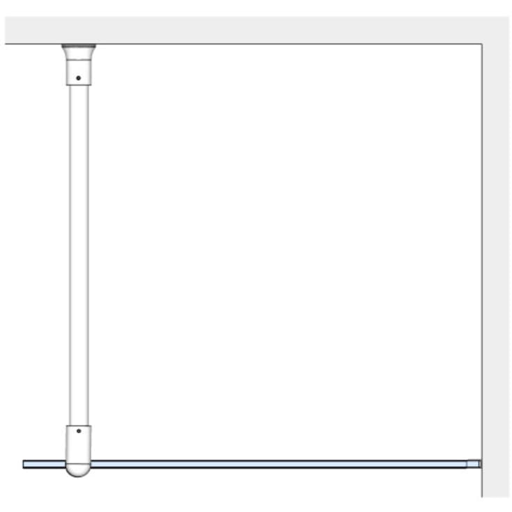Brasta Dija brusevæg, 89,5 cm, klart glas, krom profil