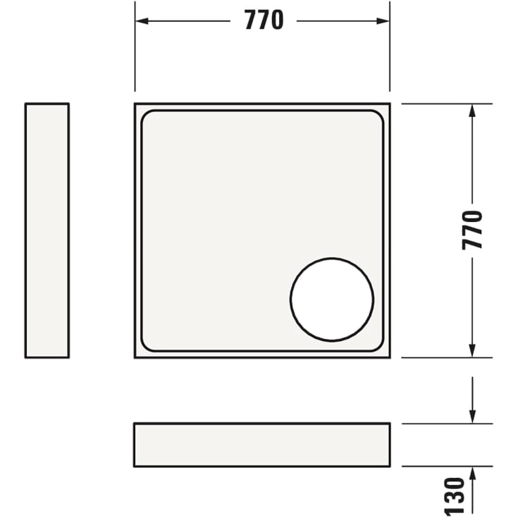 Duravit Starck Slimline Dusjkar, 80x80 cm