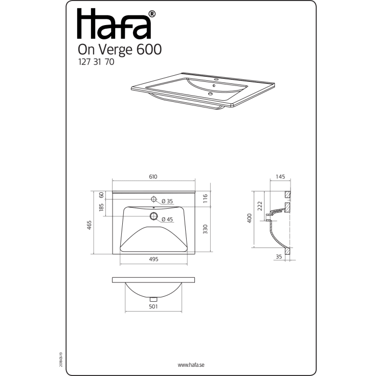 Hafa Clay møbelpakke, 61x46.5 cm, beige