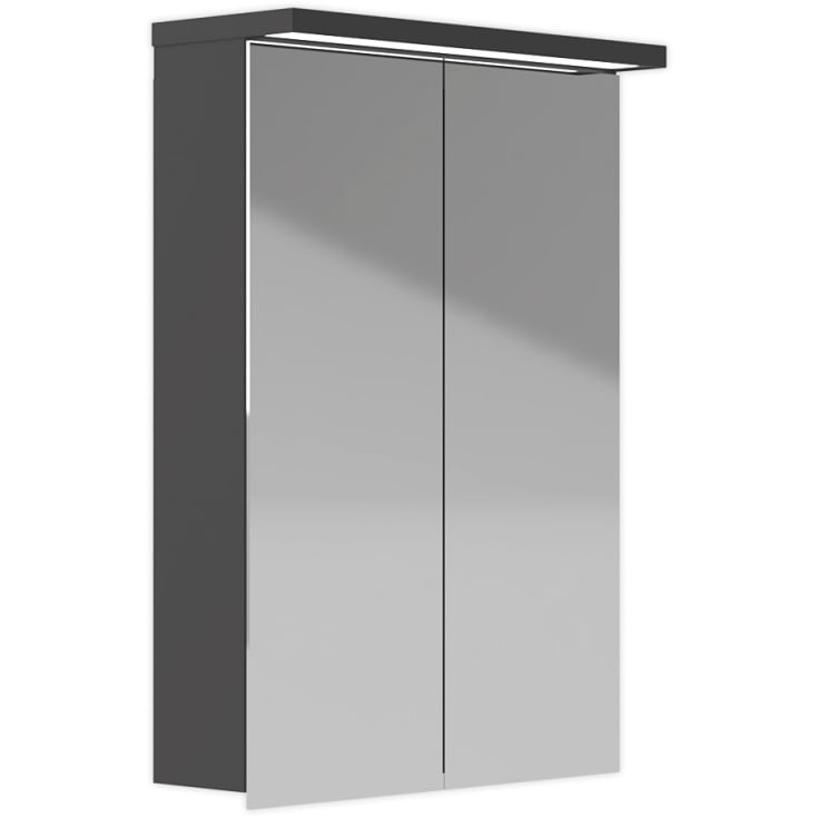 Kriss Skandi spejlskab med lys, 50x70 cm, antracit