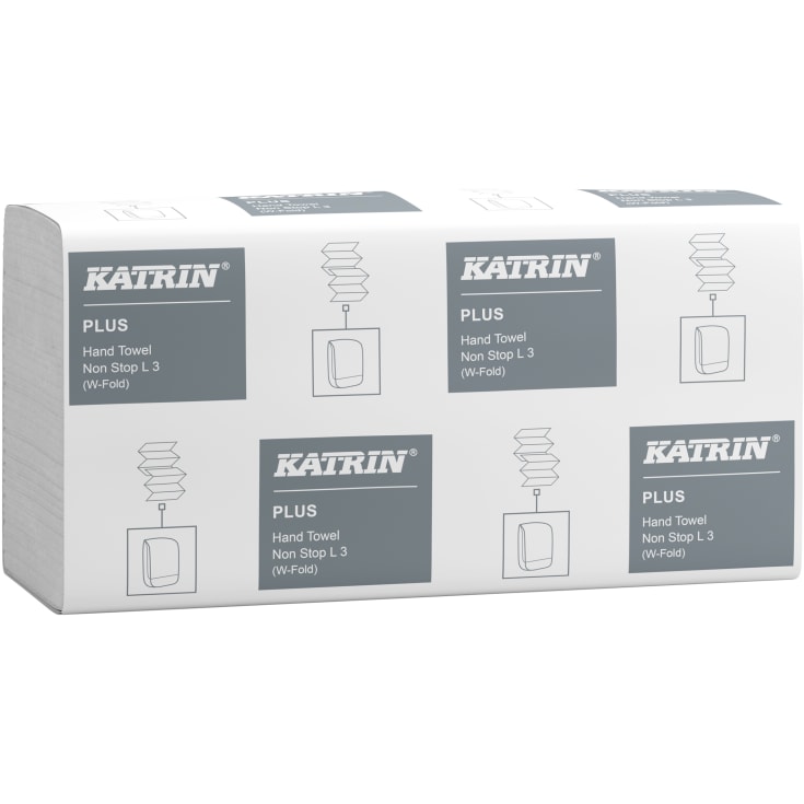 Katrin torkpapper 87099 plus, vikning, 3-lagers, vitt, 90 ark