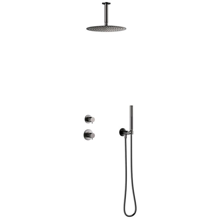 Damixa Iris DS2 brusesæt, vandbesparende, børstet antracit