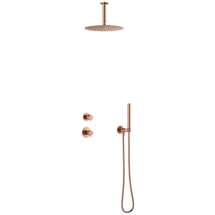 Damixa Iris DS2 brusesæt, vandbesparende, børstet kobber