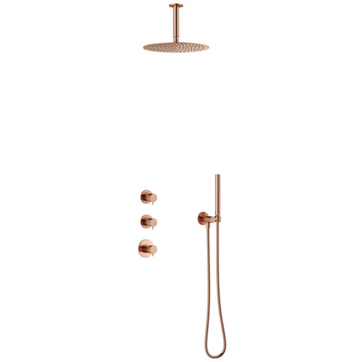 Damixa Iris XS2 dusjsett, vannbesparende, børstet kobber