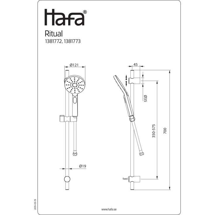 Hafa Ritual dusjsett, matt sort