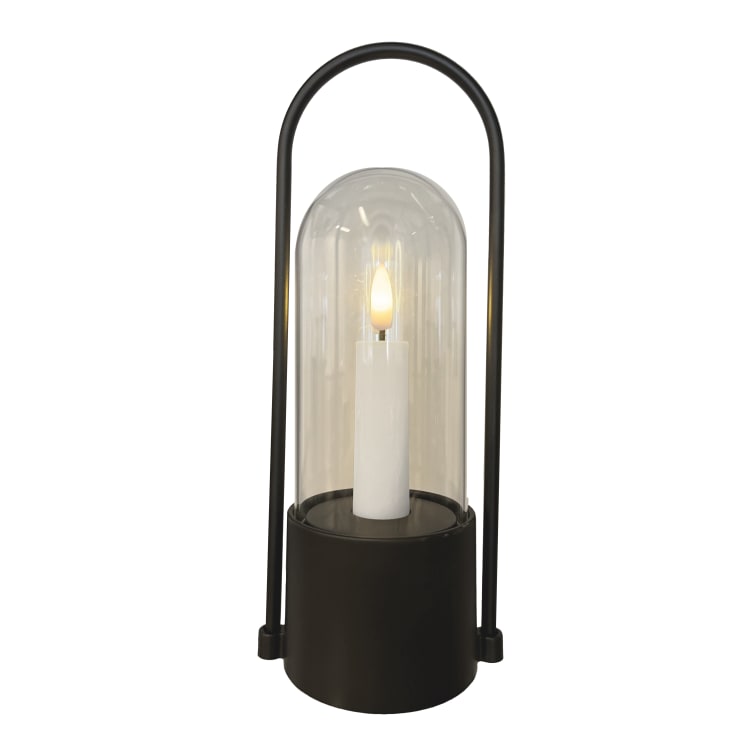 Led Glas lanterne. Led stearinlys med 3D flamme. IP44 Med Timer.