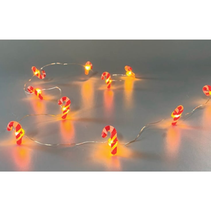 Veli Line lyskæde med sukkerstokke, 20 lys, 2 meter