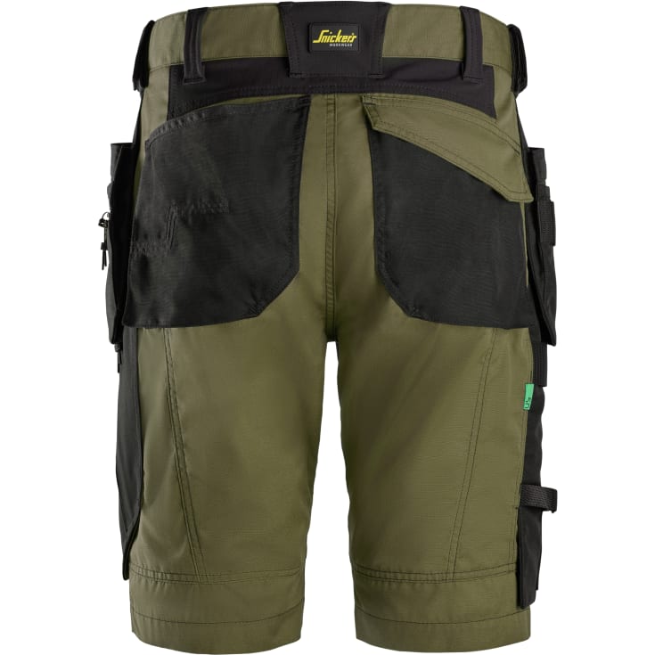 Snickers FlexiWork håndværkershorts 6904, Khaki Green/Black, 52