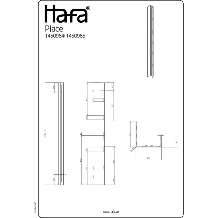 Hafa Place dusjhylle, sort