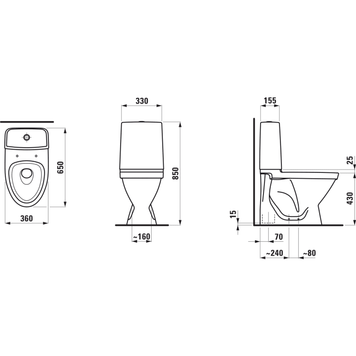 Laufen Rigo toilet, mat sort