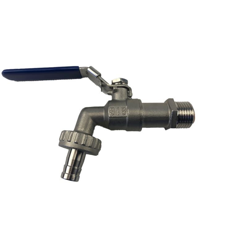 Aftapventil 316 stål ½" med kontraventil
