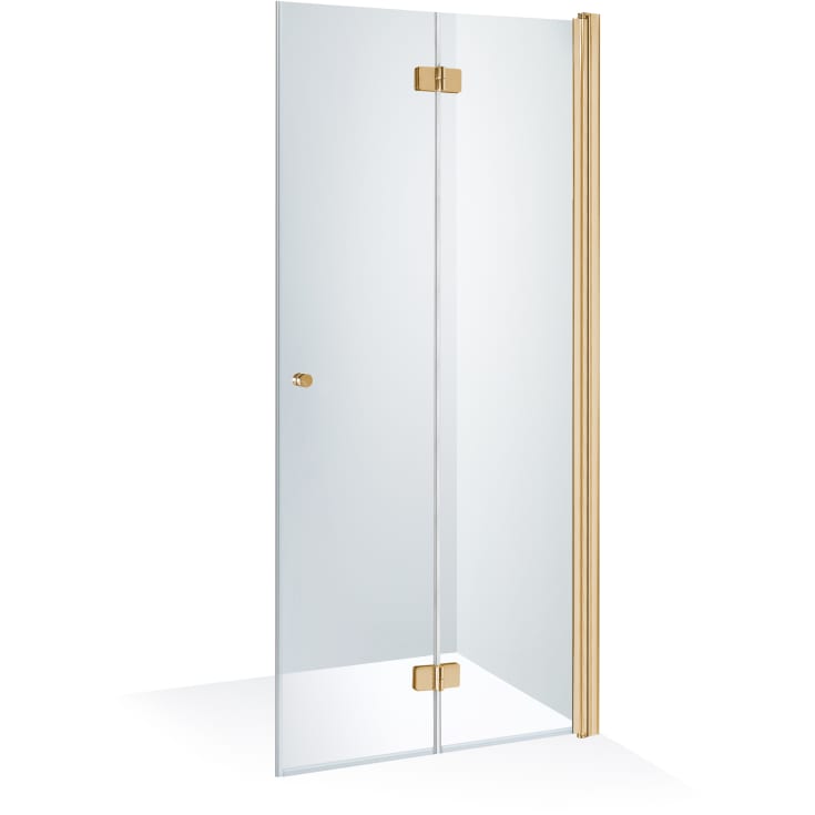 Brasta Simona brusedør, 77,3 cm, højre, klart glas, guld profil