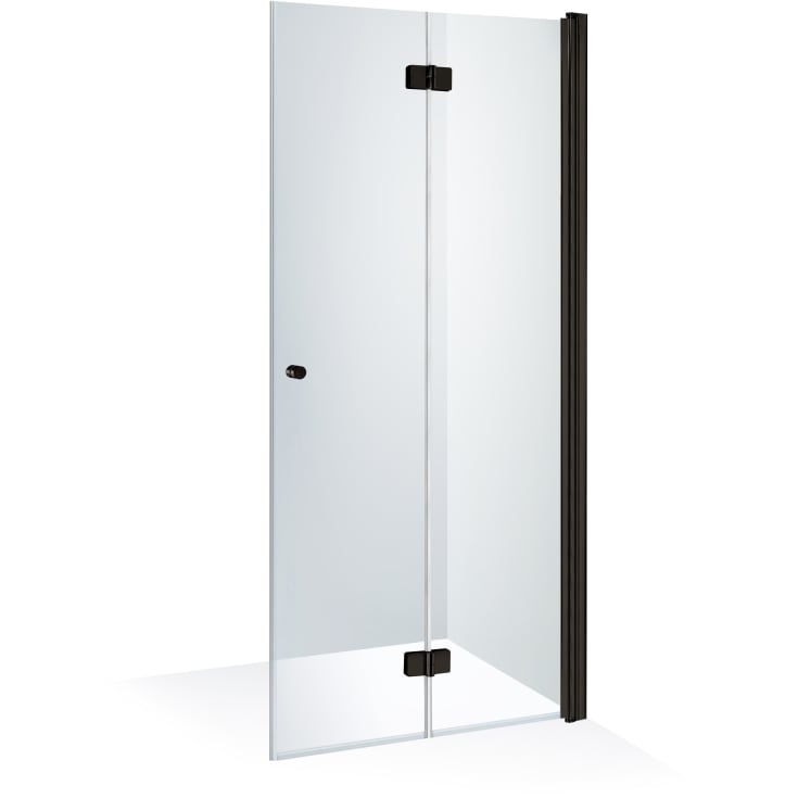 Brasta Simona brusedør, 77,3 cm, højre, klart glas, sort profil