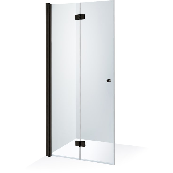 Brasta Simona brusedør, 87,3 cm, venstre, klart glas, sort profil