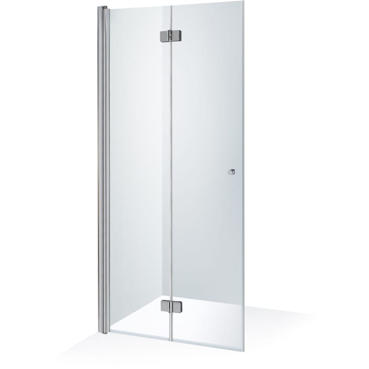 Brasta Simona brusedør, 87,3 cm, venstre, klart glas, krom profil