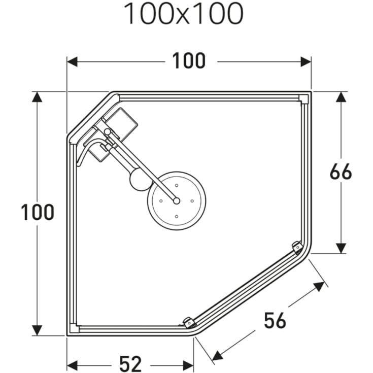 Showerama Classic brusekabine, 100x100 cm, hvid profil, klart glas